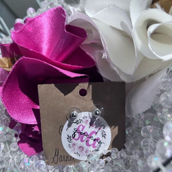 Rich McCoy Unique Handmade Upcycled Steel Bullet
Casing Earrings Garnet Jeweled - Picture 3 of 4